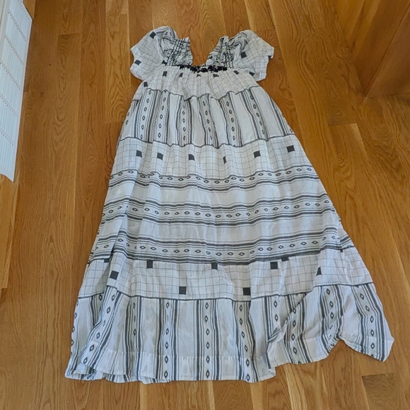 Free People - White And Black Jaime Embroidered Maxi Dress - Size M - Picture 4 of 8